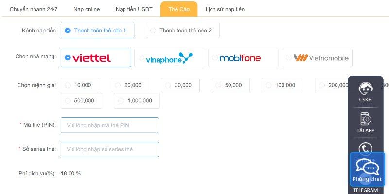 Các bước nạp tiền với thẻ cào điện thoại Các bước nạp tiền với thẻ cào điện thoại